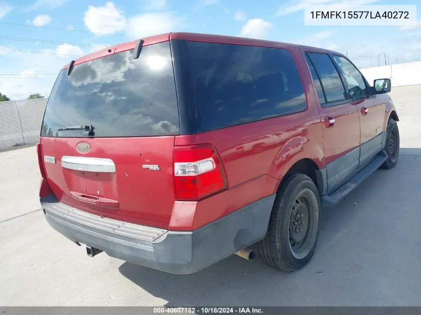 2007 Ford Expedition El Xlt VIN: 1FMFK15577LA40272 Lot: 40607782