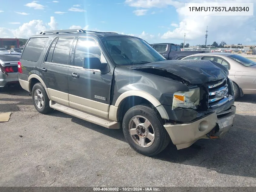 2007 Ford Expedition Eddie Bauer VIN: 1FMFU17557LA83340 Lot: 40638002