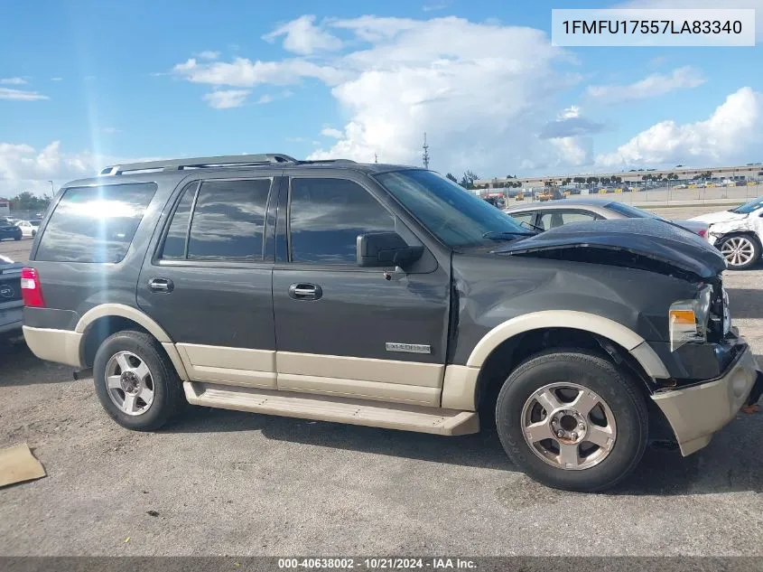 2007 Ford Expedition Eddie Bauer VIN: 1FMFU17557LA83340 Lot: 40638002