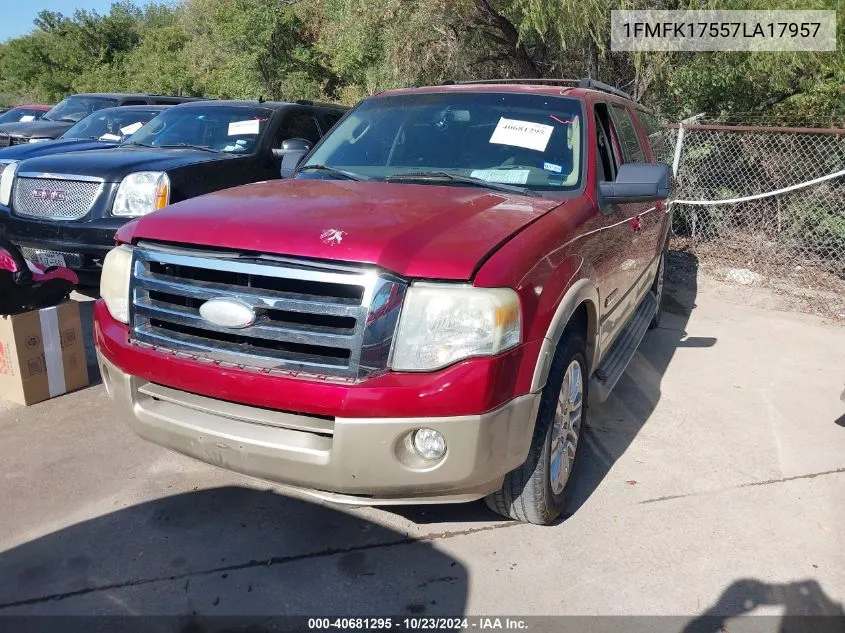 2007 Ford Expedition El Eddie Bauer VIN: 1FMFK17557LA17957 Lot: 40681295