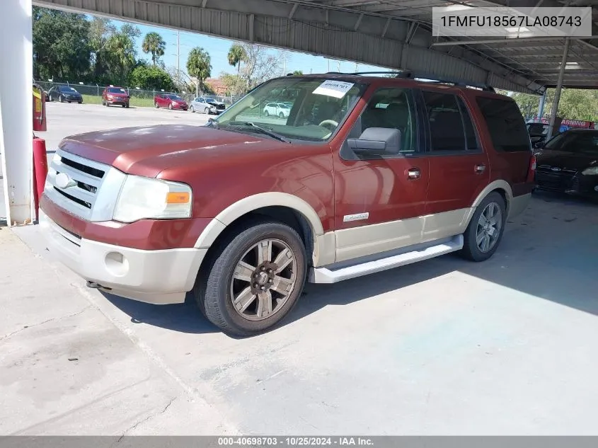 2007 Ford Expedition Eddie Bauer VIN: 1FMFU18567LA08743 Lot: 40698703