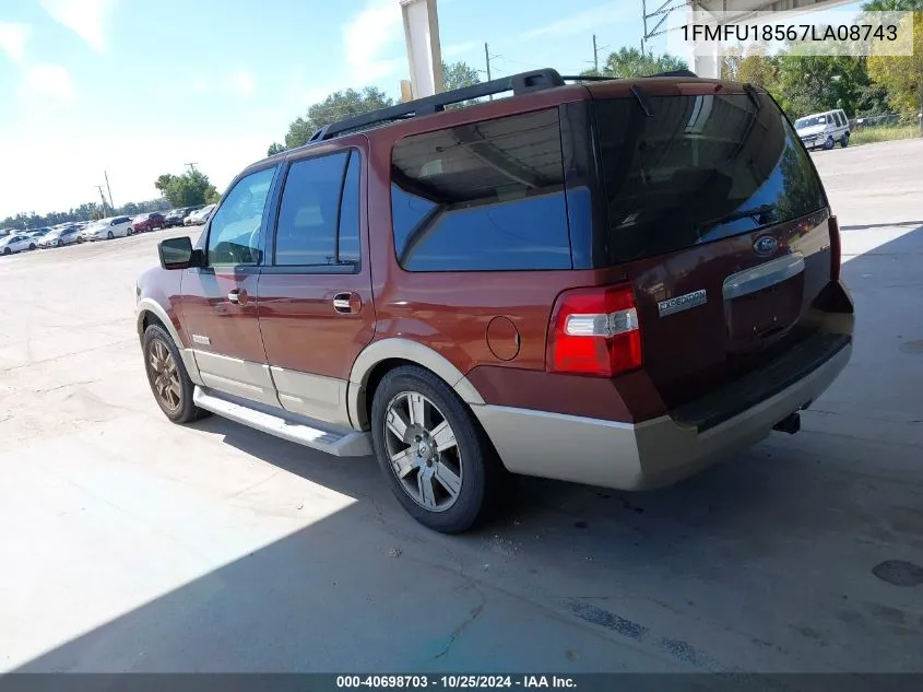 2007 Ford Expedition Eddie Bauer VIN: 1FMFU18567LA08743 Lot: 40698703