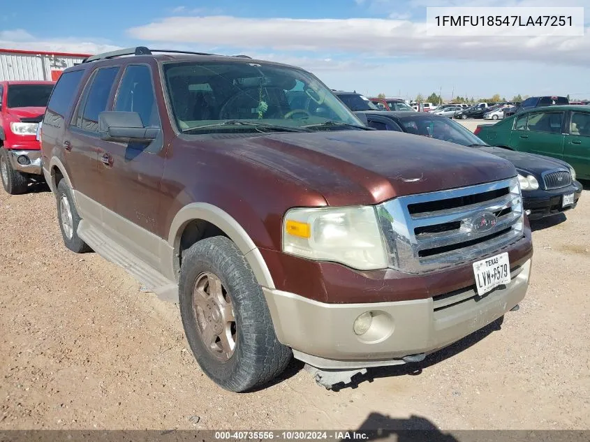 2007 Ford Expedition Eddie Bauer VIN: 1FMFU18547LA47251 Lot: 40735556