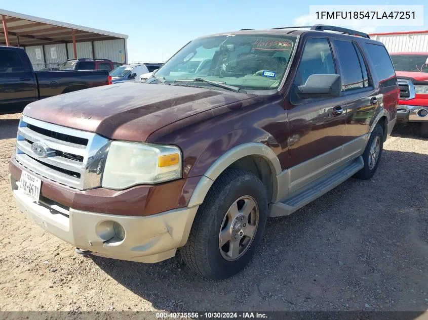 2007 Ford Expedition Eddie Bauer VIN: 1FMFU18547LA47251 Lot: 40735556