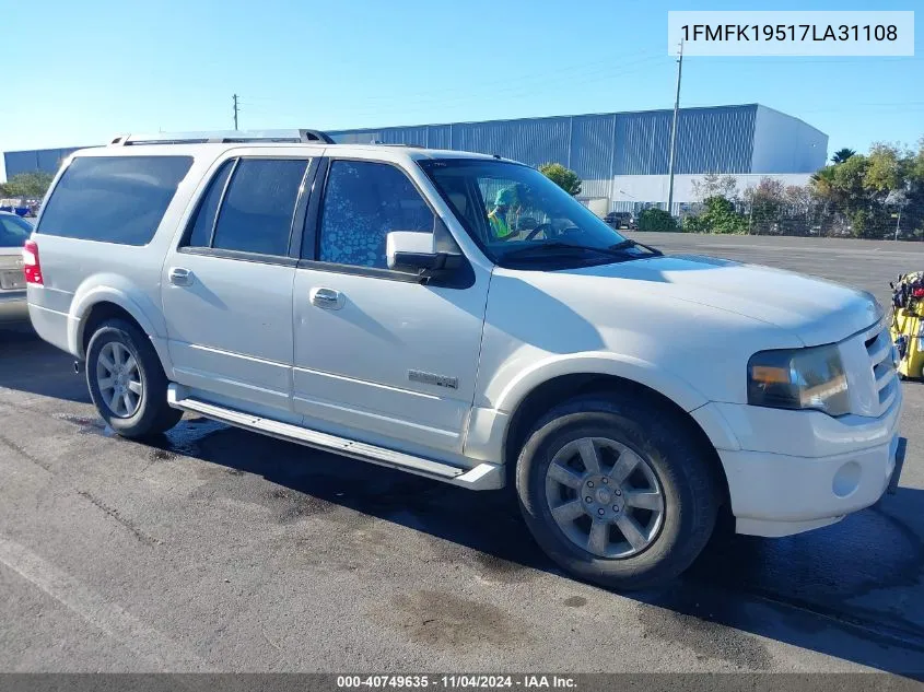 2007 Ford Expedition El Limited VIN: 1FMFK19517LA31108 Lot: 40749635