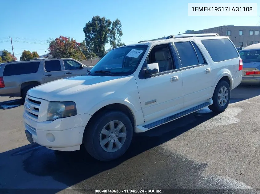 2007 Ford Expedition El Limited VIN: 1FMFK19517LA31108 Lot: 40749635