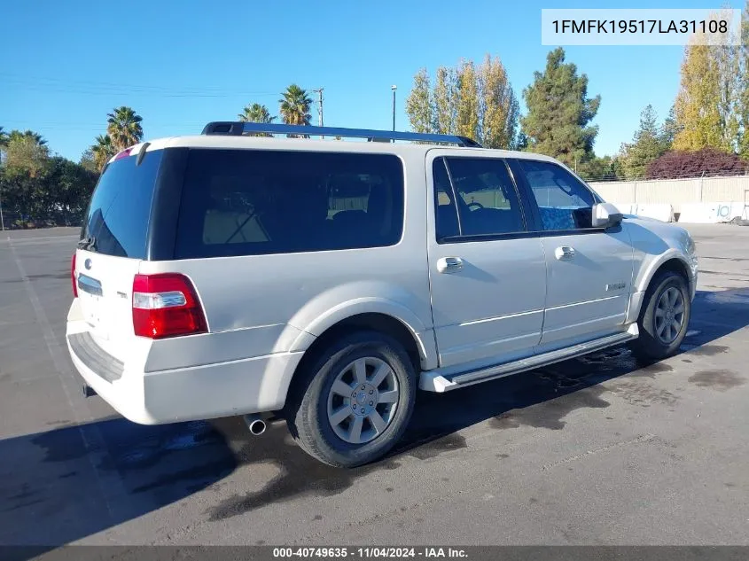 2007 Ford Expedition El Limited VIN: 1FMFK19517LA31108 Lot: 40749635