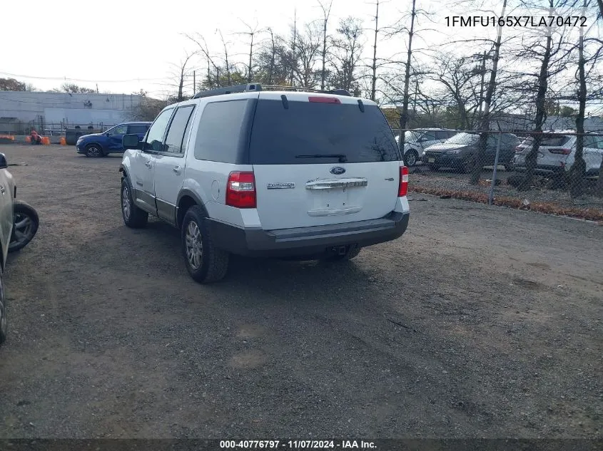 2007 Ford Expedition Xlt VIN: 1FMFU165X7LA70472 Lot: 40776797