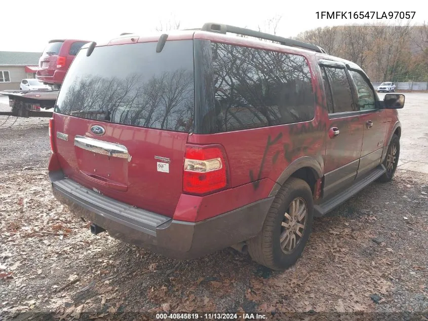 2007 Ford Expedition El Xlt VIN: 1FMFK16547LA97057 Lot: 40845819