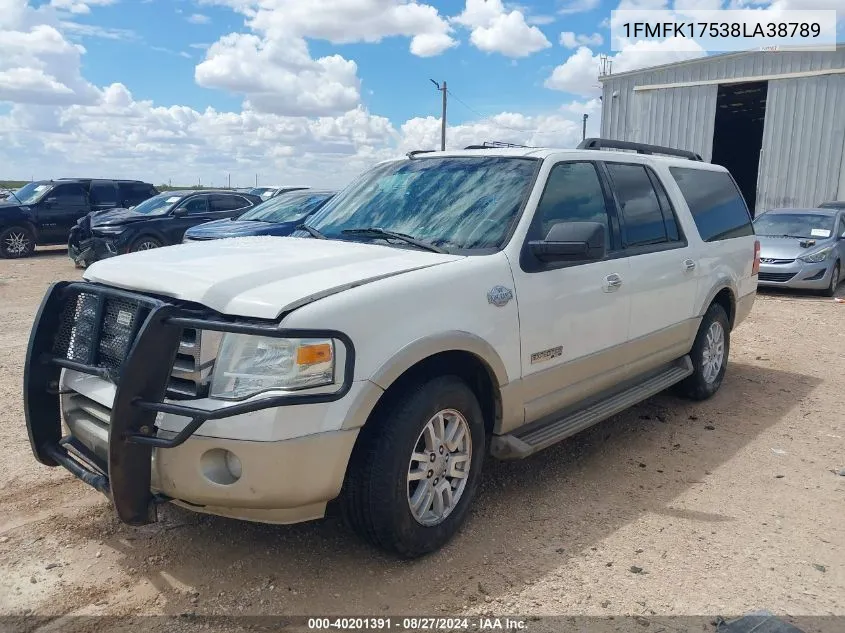 2008 Ford Expedition El Eddie Bauer/King Ranch VIN: 1FMFK17538LA38789 Lot: 40201391