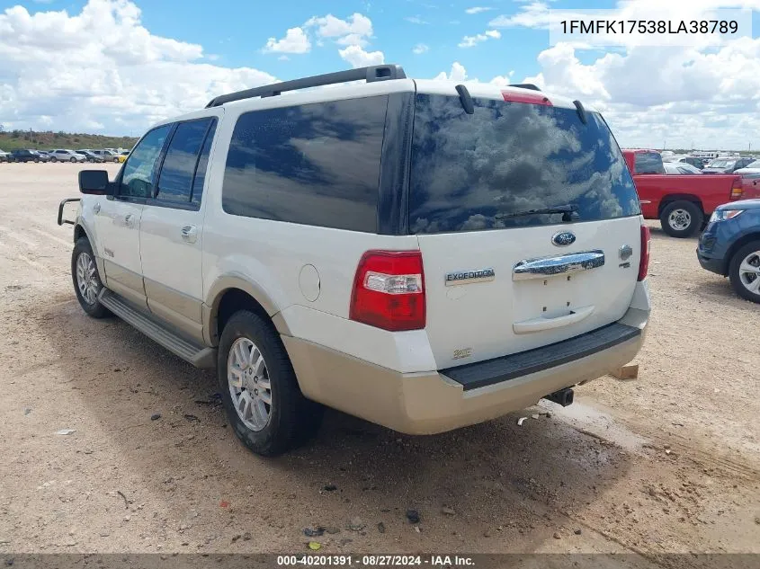 2008 Ford Expedition El Eddie Bauer/King Ranch VIN: 1FMFK17538LA38789 Lot: 40201391