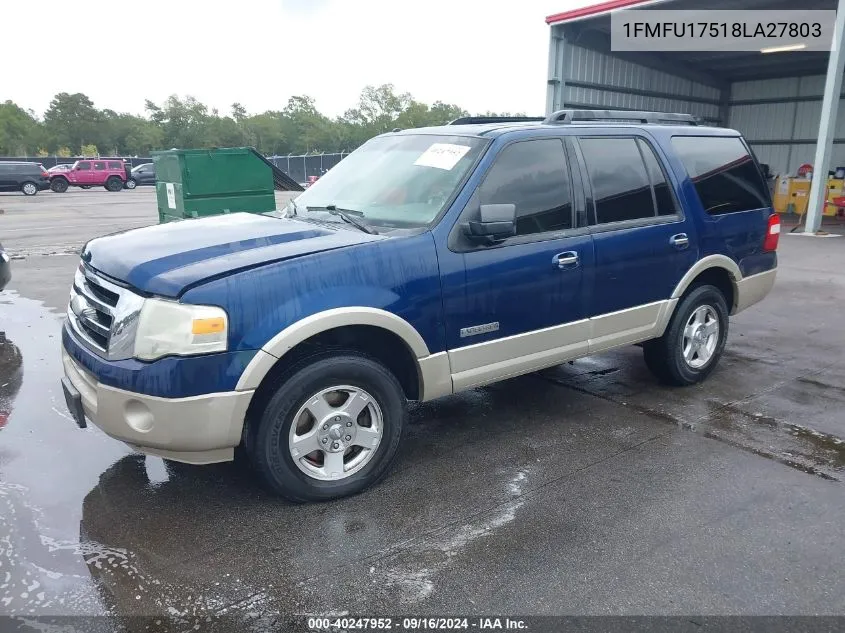 2008 Ford Expedition Eddie Bauer/King Ranch VIN: 1FMFU17518LA27803 Lot: 40247952