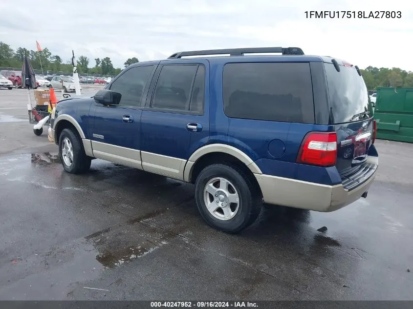 2008 Ford Expedition Eddie Bauer/King Ranch VIN: 1FMFU17518LA27803 Lot: 40247952