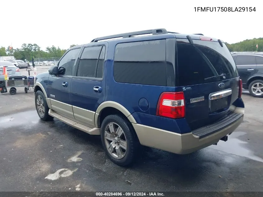 2008 Ford Expedition Eddie Bauer/King Ranch VIN: 1FMFU17508LA29154 Lot: 40284696