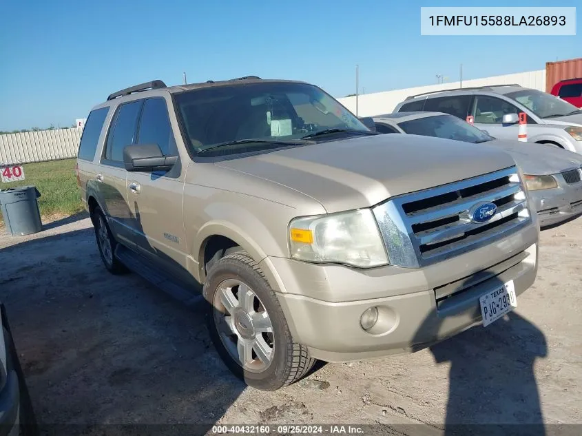 2008 Ford Expedition Xlt VIN: 1FMFU15588LA26893 Lot: 40432160