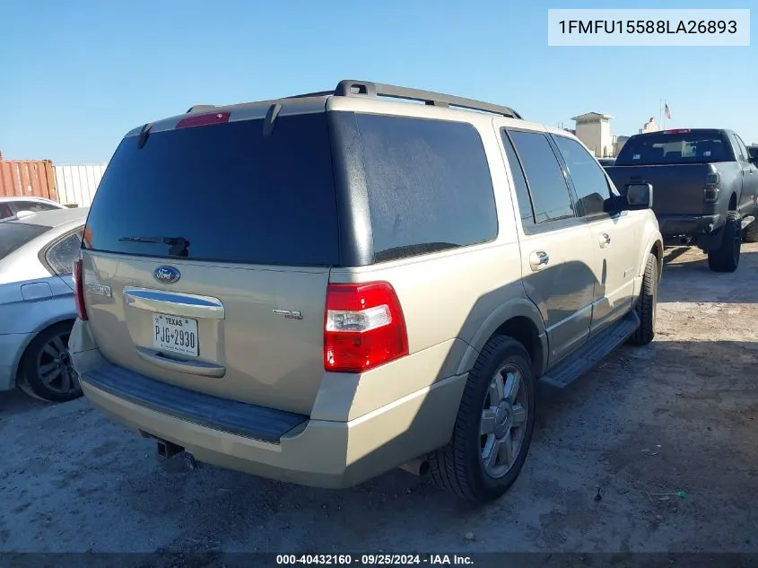 2008 Ford Expedition Xlt VIN: 1FMFU15588LA26893 Lot: 40432160