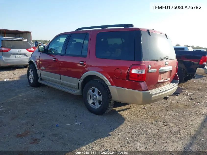 2008 Ford Expedition Eddie Bauer/King Ranch VIN: 1FMFU17508LA76782 Lot: 40481781