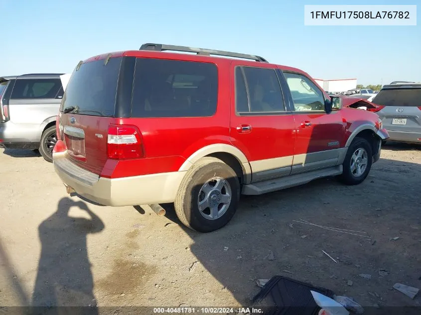 2008 Ford Expedition Eddie Bauer/King Ranch VIN: 1FMFU17508LA76782 Lot: 40481781