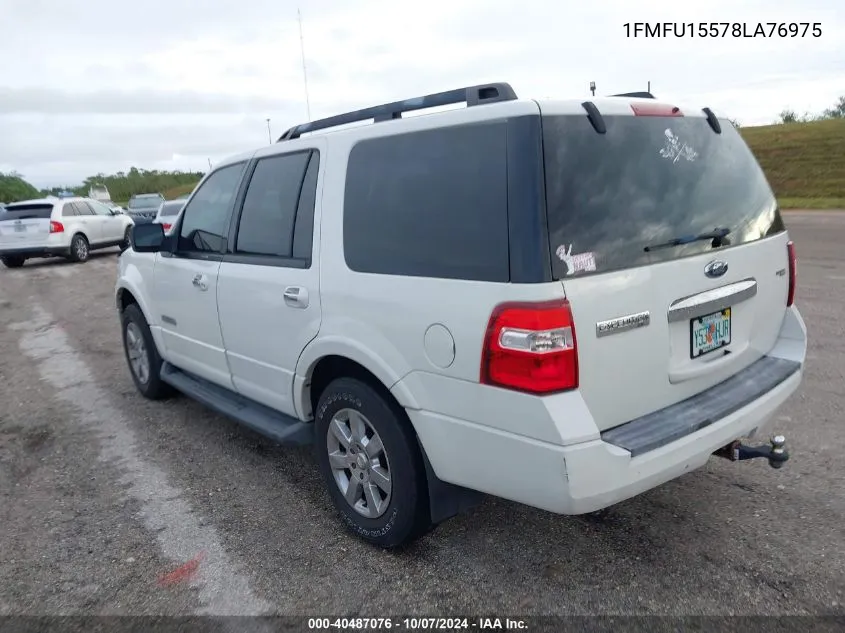 2008 Ford Expedition Xlt VIN: 1FMFU15578LA76975 Lot: 40487076