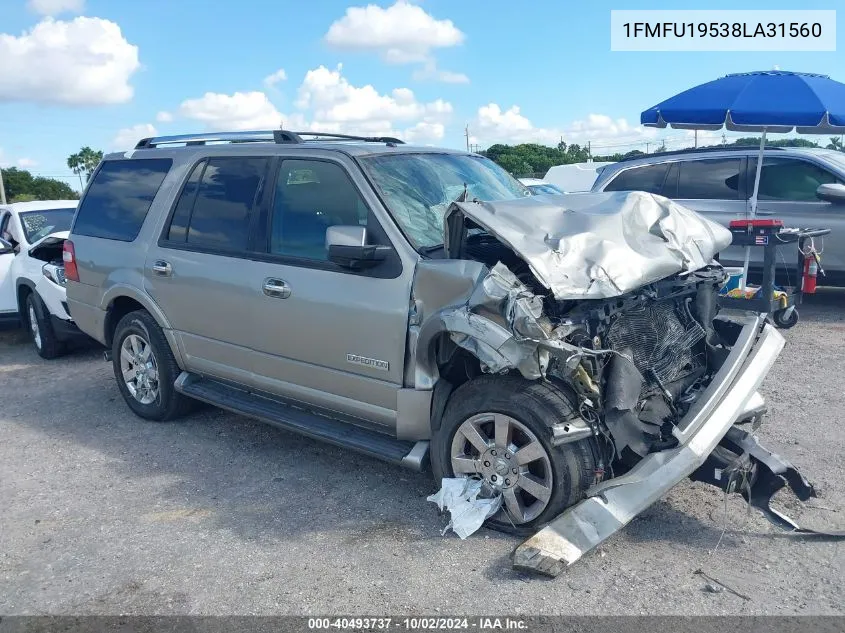 2008 Ford Expedition Limited VIN: 1FMFU19538LA31560 Lot: 40493737