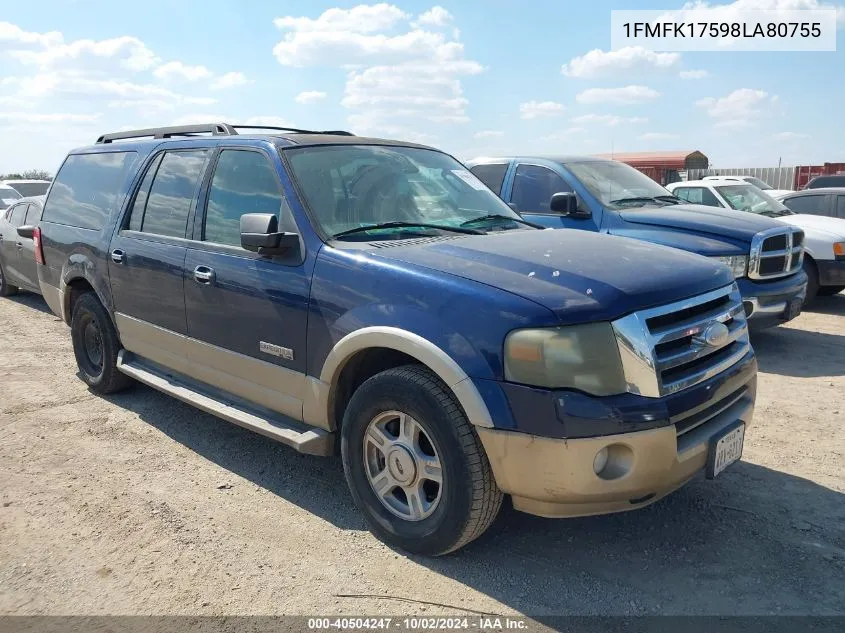 2008 Ford Expedition El Eddie Bauer/King Ranch VIN: 1FMFK17598LA80755 Lot: 40504247