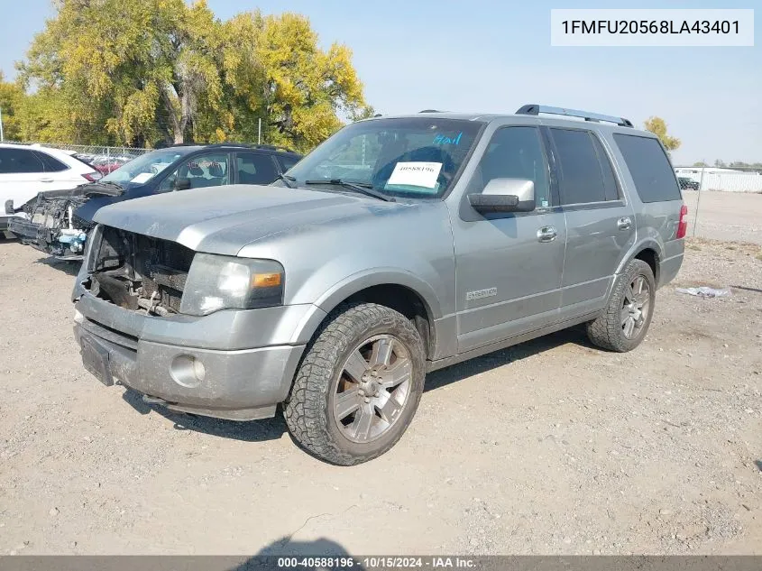 2008 Ford Expedition Limited VIN: 1FMFU20568LA43401 Lot: 40588196