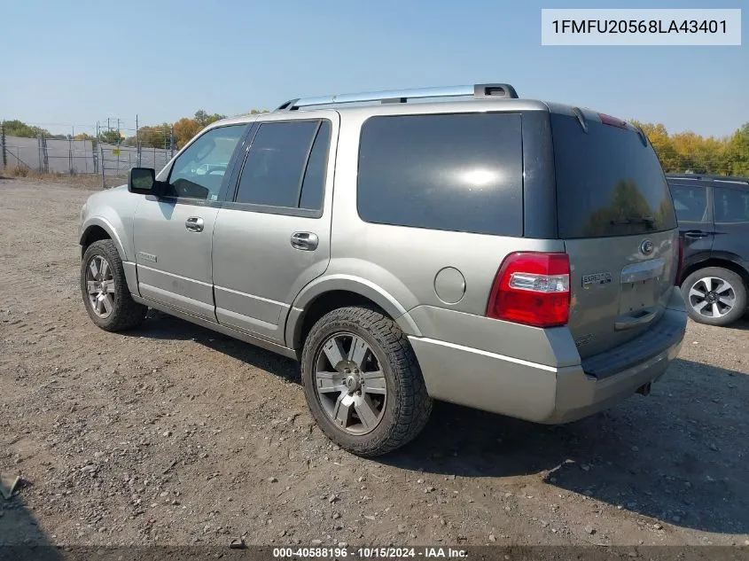 2008 Ford Expedition Limited VIN: 1FMFU20568LA43401 Lot: 40588196