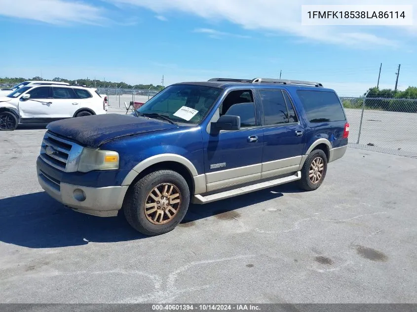 2008 Ford Expedition El Eddie Bauer/King Ranch VIN: 1FMFK18538LA86114 Lot: 40601394