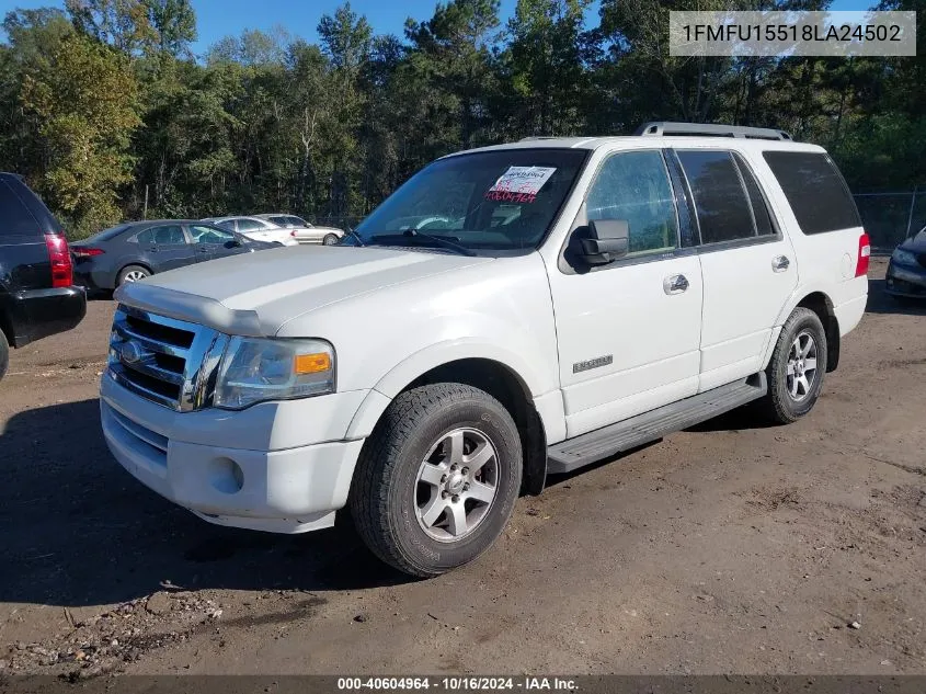 2008 Ford Expedition Xlt VIN: 1FMFU15518LA24502 Lot: 40604964