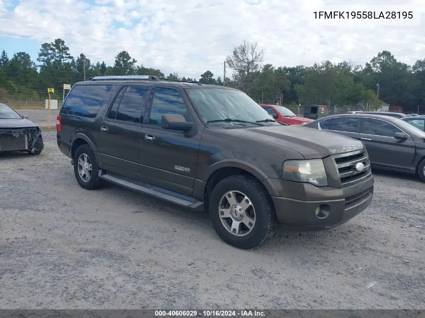 2008 Ford Expedition El Limited VIN: 1FMFK19558LA28195 Lot: 40606029