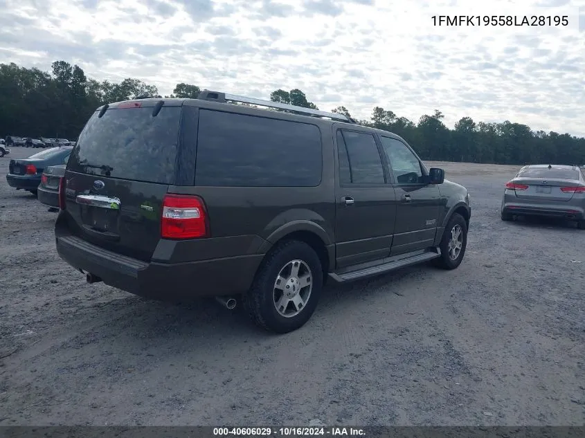 2008 Ford Expedition El Limited VIN: 1FMFK19558LA28195 Lot: 40606029