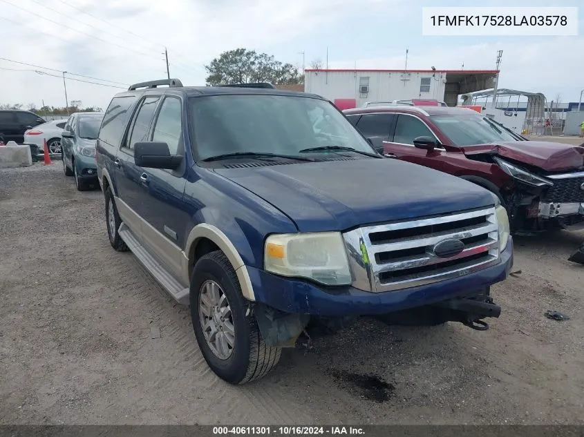 2008 Ford Expedition El Eddie Bauer/King Ranch VIN: 1FMFK17528LA03578 Lot: 40611301