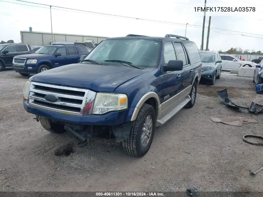 2008 Ford Expedition El Eddie Bauer/King Ranch VIN: 1FMFK17528LA03578 Lot: 40611301