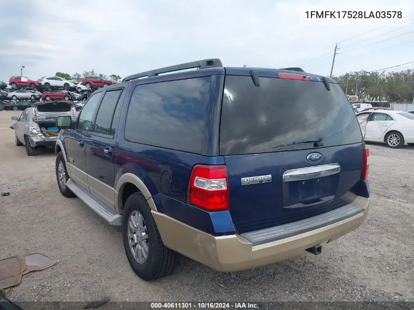 2008 Ford Expedition El Eddie Bauer/King Ranch VIN: 1FMFK17528LA03578 Lot: 40611301