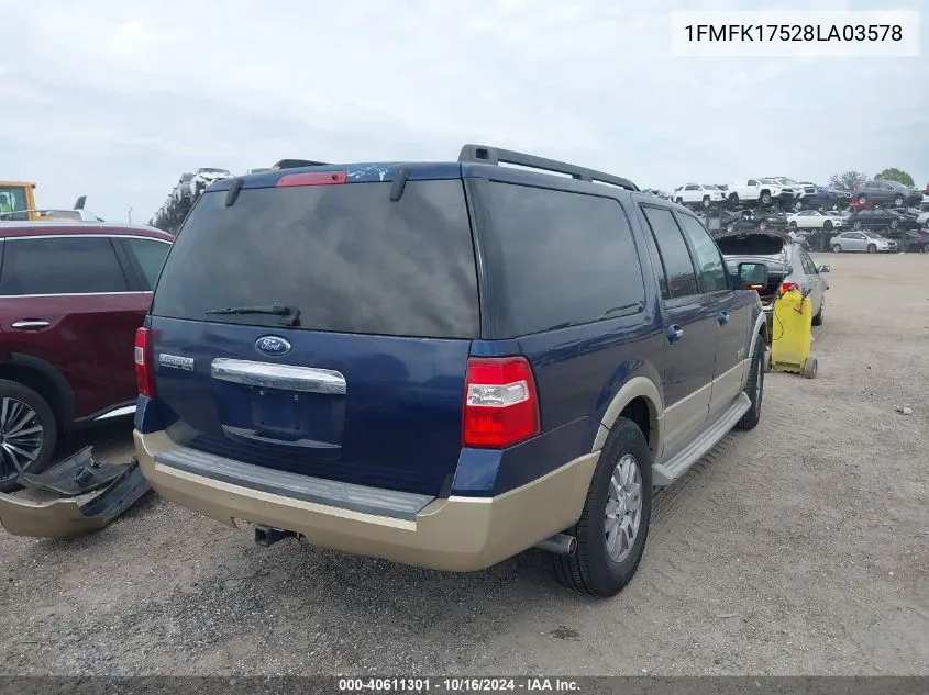 2008 Ford Expedition El Eddie Bauer/King Ranch VIN: 1FMFK17528LA03578 Lot: 40611301