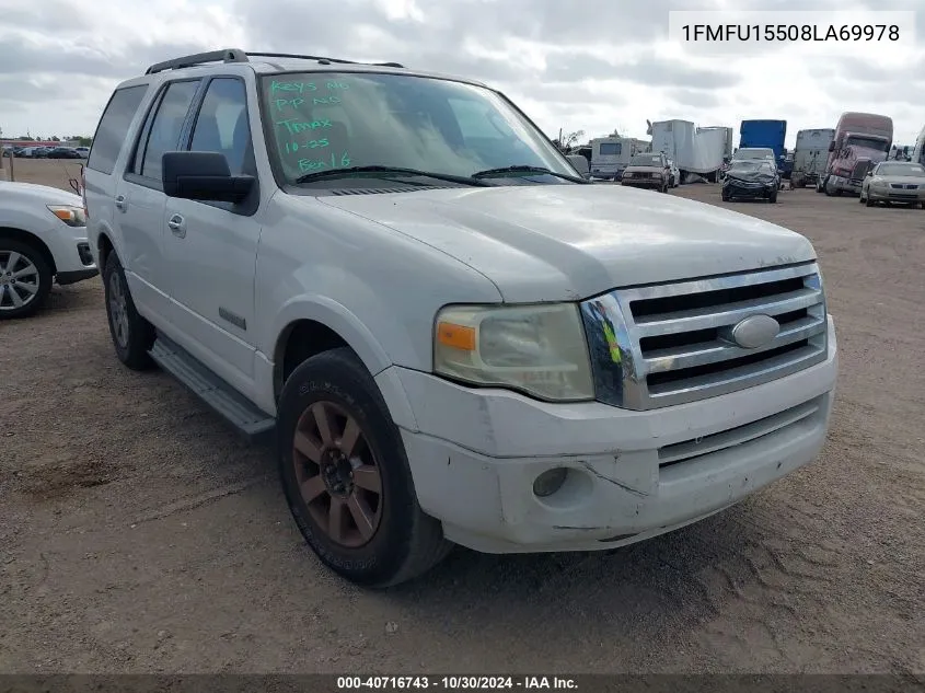 2008 Ford Expedition Xlt VIN: 1FMFU15508LA69978 Lot: 40716743