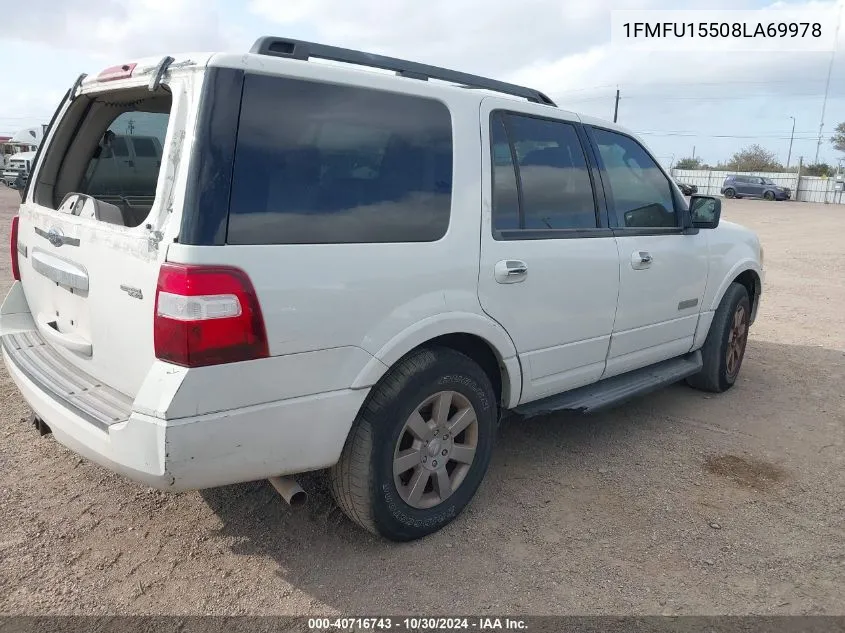 2008 Ford Expedition Xlt VIN: 1FMFU15508LA69978 Lot: 40716743