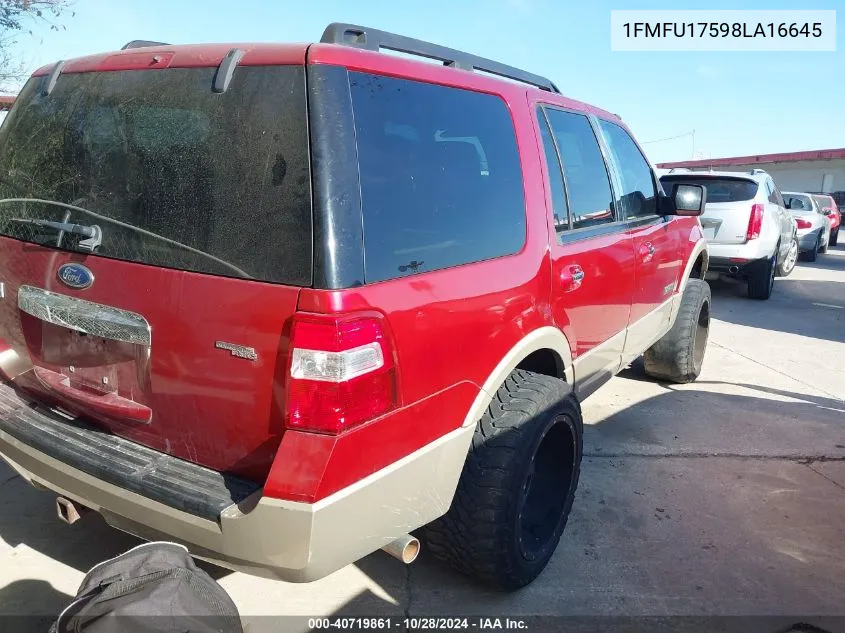 2008 Ford Expedition Eddie Bauer/King Ranch VIN: 1FMFU17598LA16645 Lot: 40719861