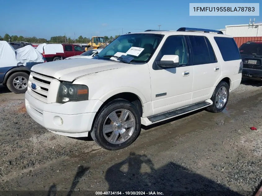 2008 Ford Expedition Limited VIN: 1FMFU19558LA78783 Lot: 40734154