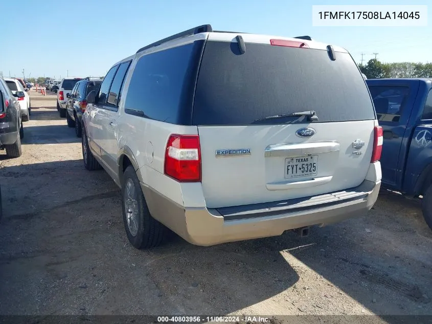 2008 Ford Expedition El King Ranch VIN: 1FMFK17508LA14045 Lot: 40803956