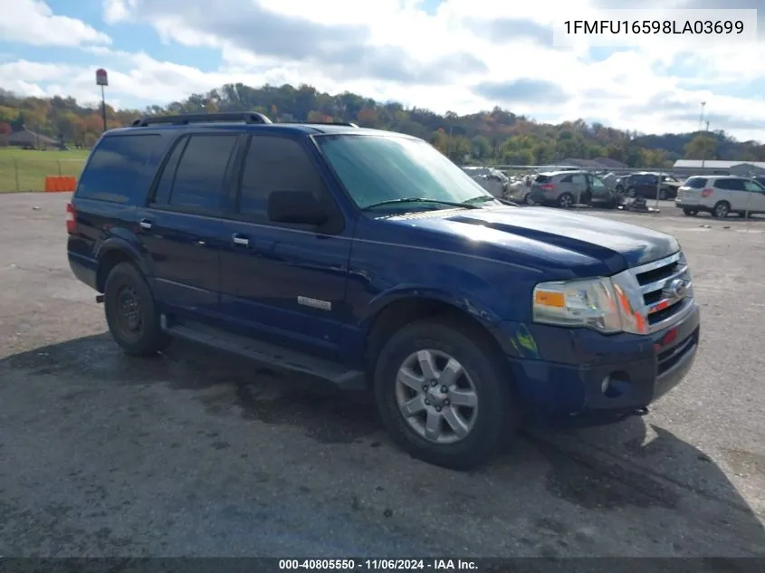 2008 Ford Expedition Xlt VIN: 1FMFU16598LA03699 Lot: 40805550