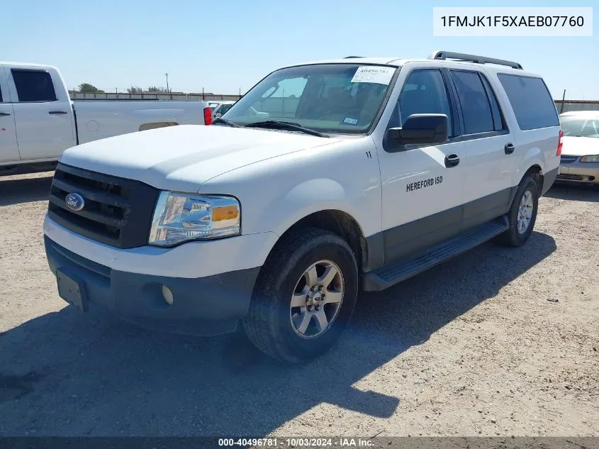 2010 Ford Expedition El Xlt VIN: 1FMJK1F5XAEB07760 Lot: 40496781