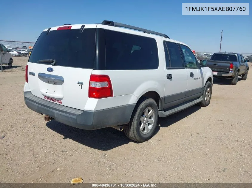 2010 Ford Expedition El Xlt VIN: 1FMJK1F5XAEB07760 Lot: 40496781