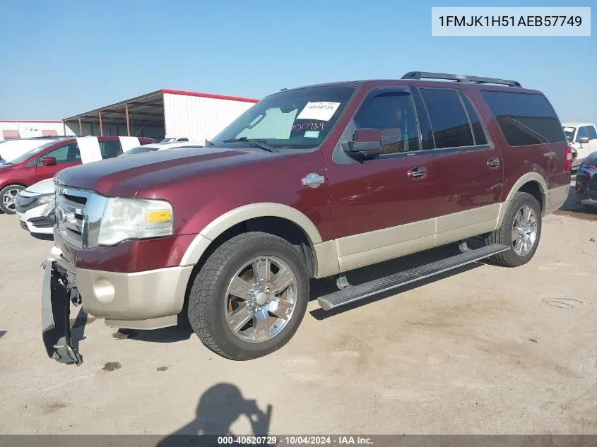 2010 Ford Expedition El Eddie Bauer/King Ranch VIN: 1FMJK1H51AEB57749 Lot: 40520729