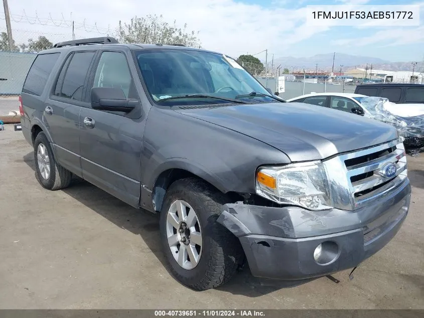 2010 Ford Expedition Xlt VIN: 1FMJU1F53AEB51772 Lot: 40739651