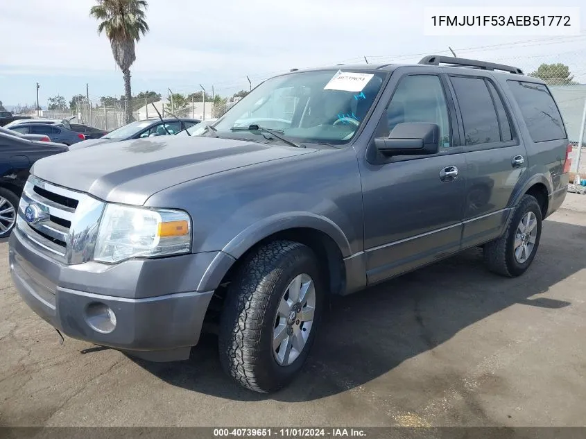 2010 Ford Expedition Xlt VIN: 1FMJU1F53AEB51772 Lot: 40739651