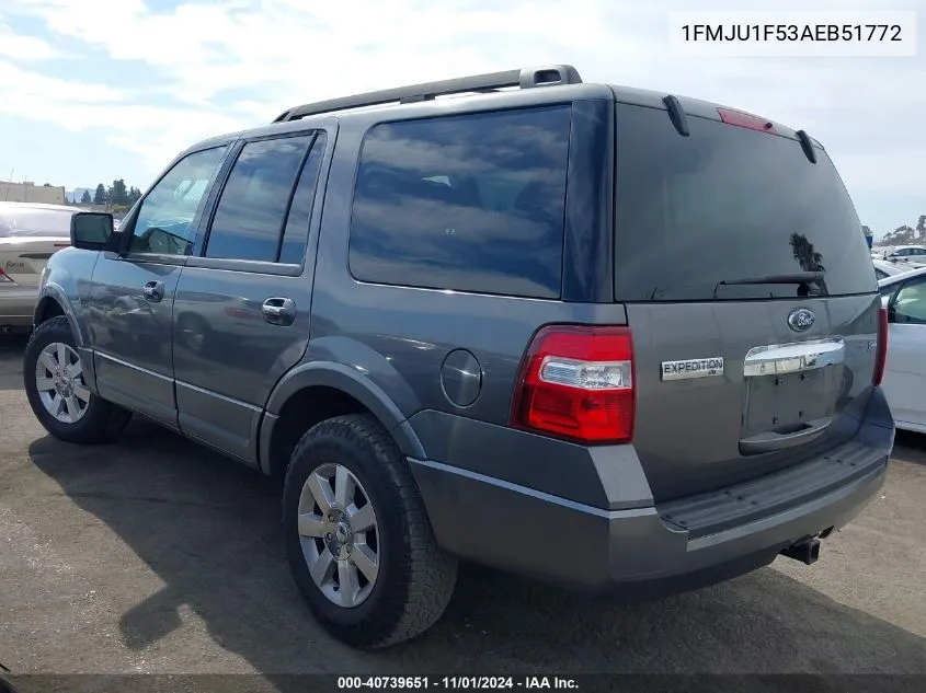 2010 Ford Expedition Xlt VIN: 1FMJU1F53AEB51772 Lot: 40739651