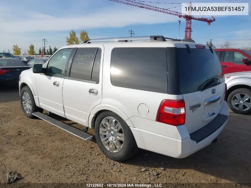 2011 Ford Expedition Limited VIN: 1FMJU2A53BEF51457 Lot: 12122652