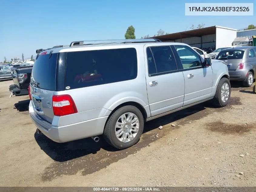 2011 Ford Expedition El Limited VIN: 1FMJK2A53BEF32526 Lot: 40441729