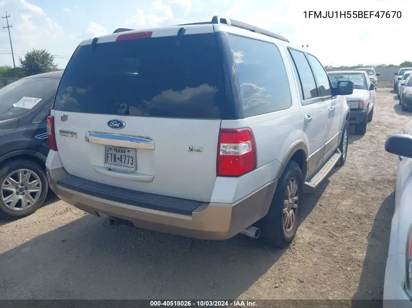 2011 Ford Expedition Xlt VIN: 1FMJU1H55BEF47670 Lot: 40518026